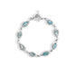 7.5" Oxidized Pear and Oval Roman Glass Toggle Bracelet