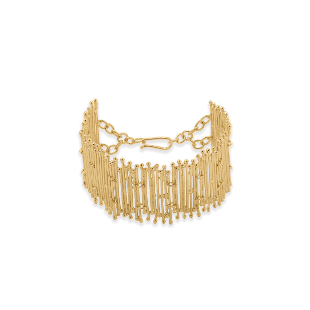 Wide Golden Bar Bracelet