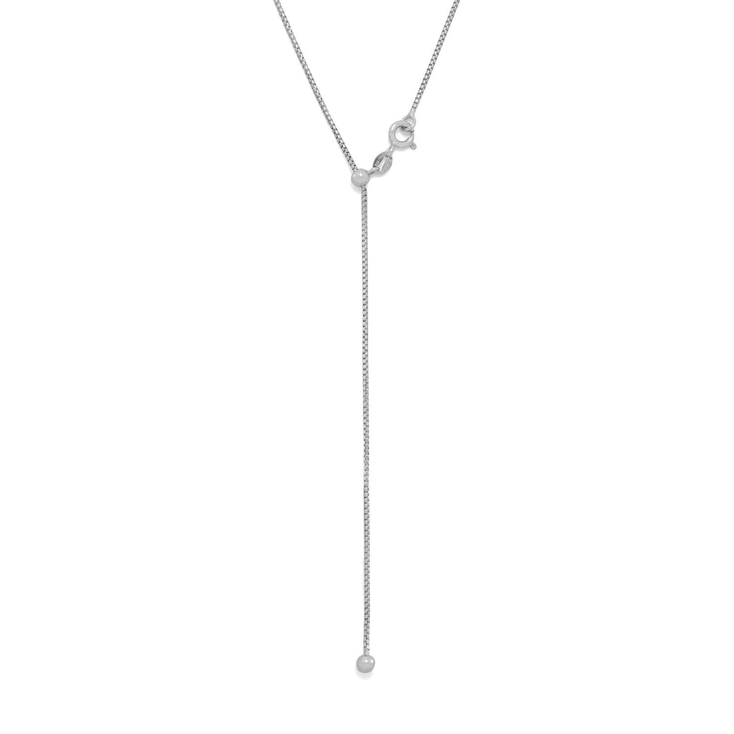 Adjustable Box Chain Silver Necklace