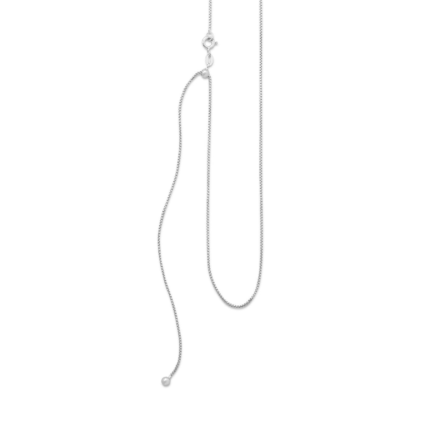 Adjustable Box Chain Silver Necklace