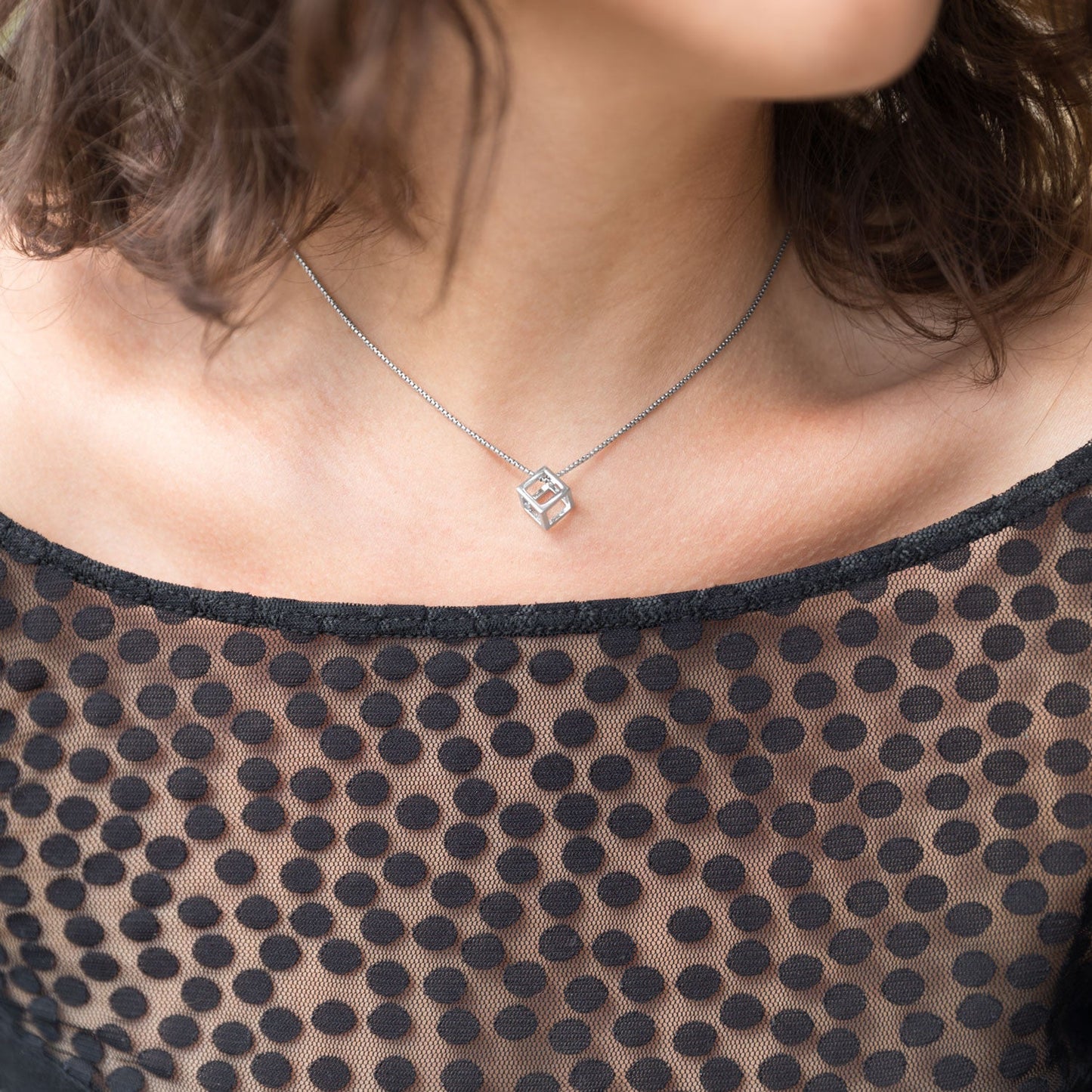 Adjustable Box Chain Silver Necklace