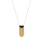 14 Karat Gold Plated Black Onyx and Fringe Necklace