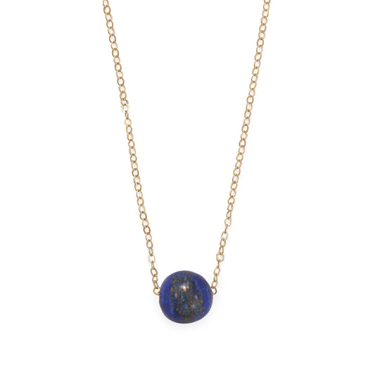 16" + 2" Gold Filled Lapis Necklace