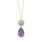 Amethyst with Amazonite Necklace in Vermeil Gold