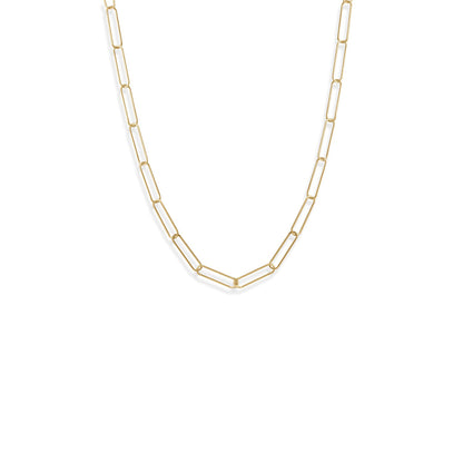 21" 14 Karat Gold Plated Paperclip Chain Necklace