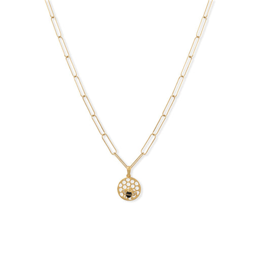 Paperclip Bee Pendant Necklace