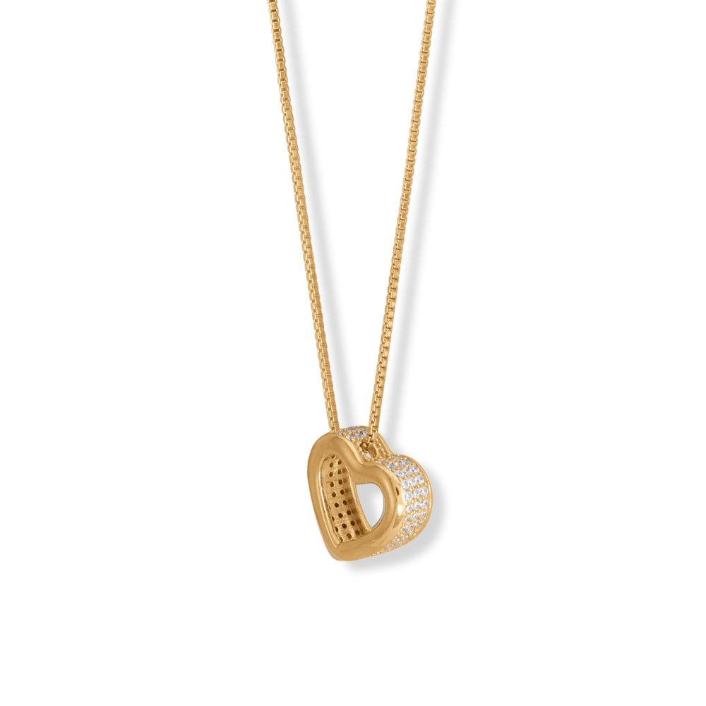 Floating Heart Pave Necklace