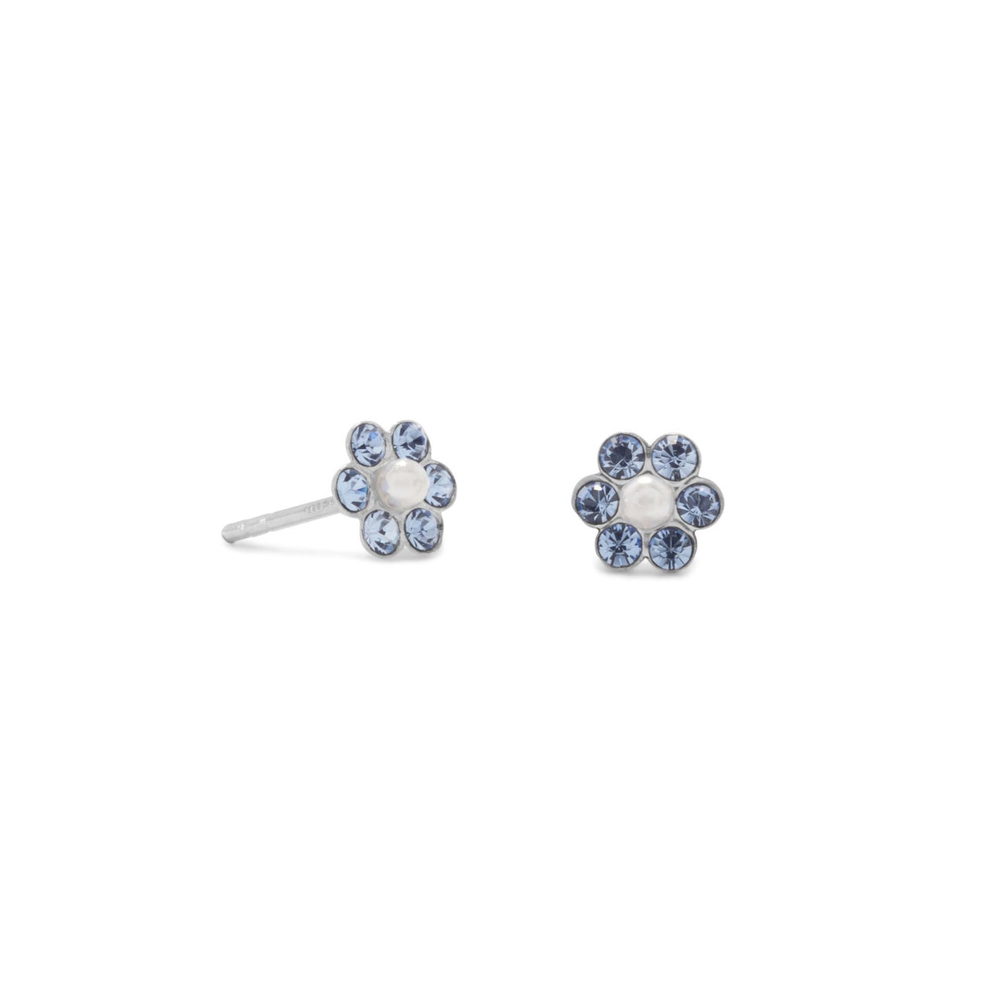 Flower Power! Crystal and Simulated Pearl Flower Earrings