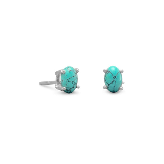 Stabilized Turquoise Stud Earrings