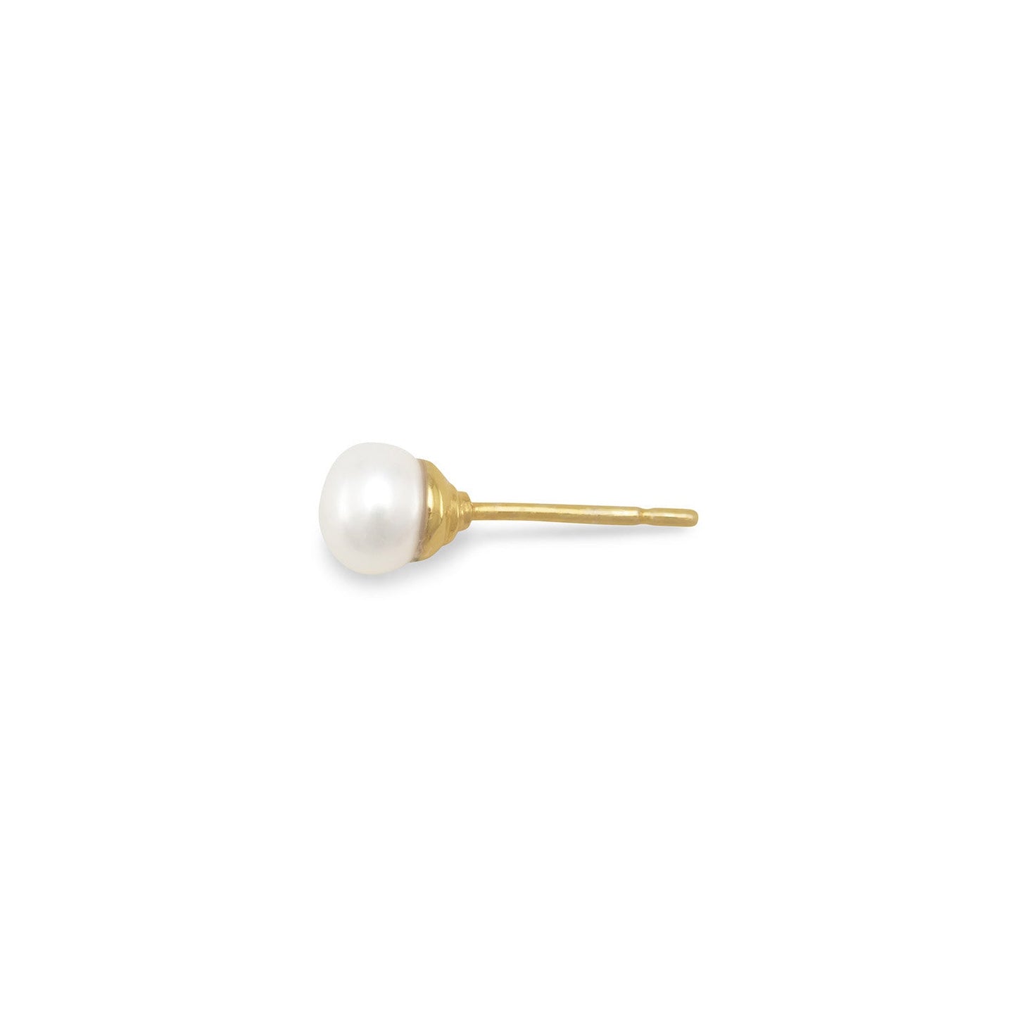 Pearl Stud Earrings In Vermeil Gold