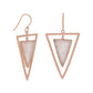 14 Karat Rose Gold Plated Rose Quartz Triangle Earrings