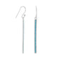 Rhodium Plated Nano Turquoise Bar Earrings