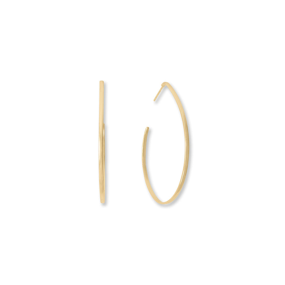 Large Pear Hoop Earrings