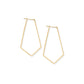 14 Karat Gold Plated Elongated Pentagon Earrings