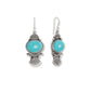 Native American Turquoise and Fan Design Silver Earrings