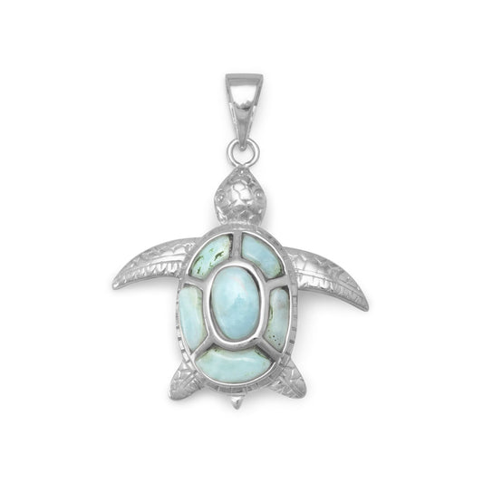 Larimar Turtle Pendant