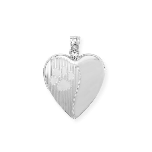 Paw Print Heart Memory Keeper Locket