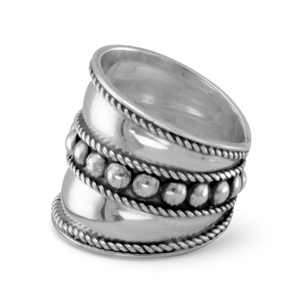 Bold Bali Silver Ring