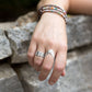 Hammered Engravable Silver Band Ring