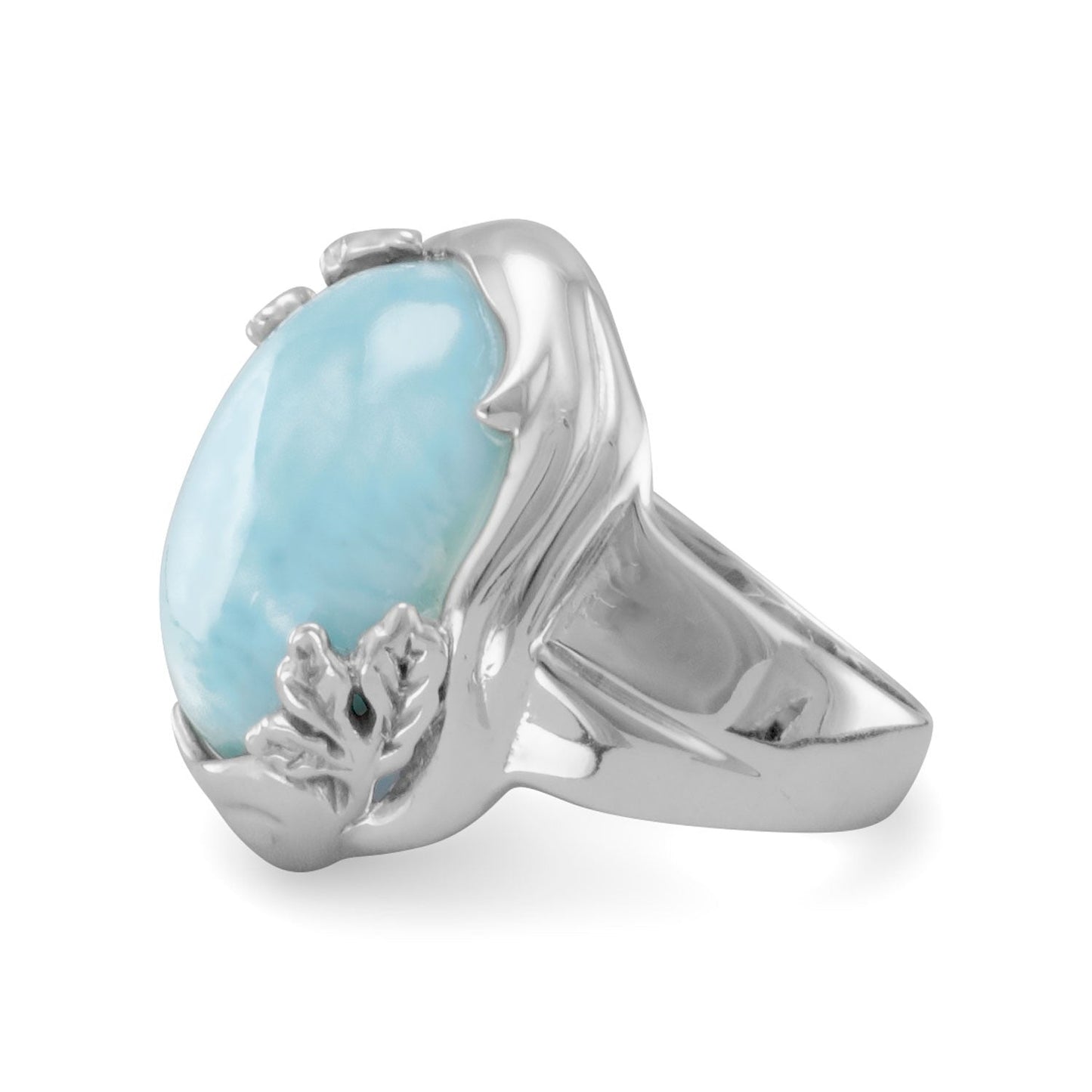 Larimar Stone Statement Silver Ring