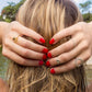 Silver Beaded Band Ring