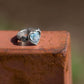 Heart Roman Glass Silver Ring