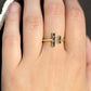 Black Diamond Open Bar Ring in Vermeil Gold