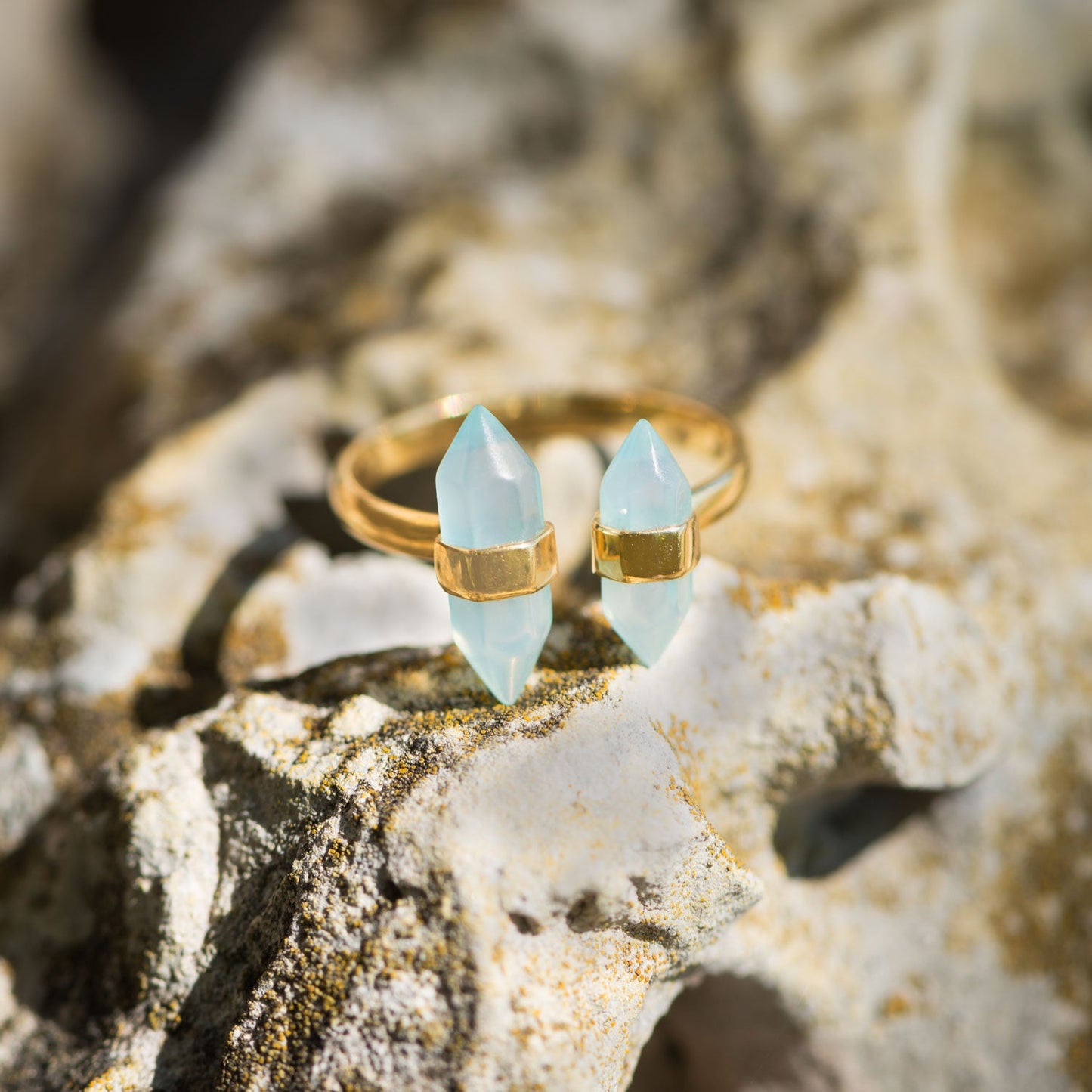 Chalcedony Pencil Split Ring