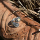 Ethiopian Opal Spoon Silver Ring