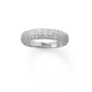 Rhodium Plated Three Row Domed CZ Ring