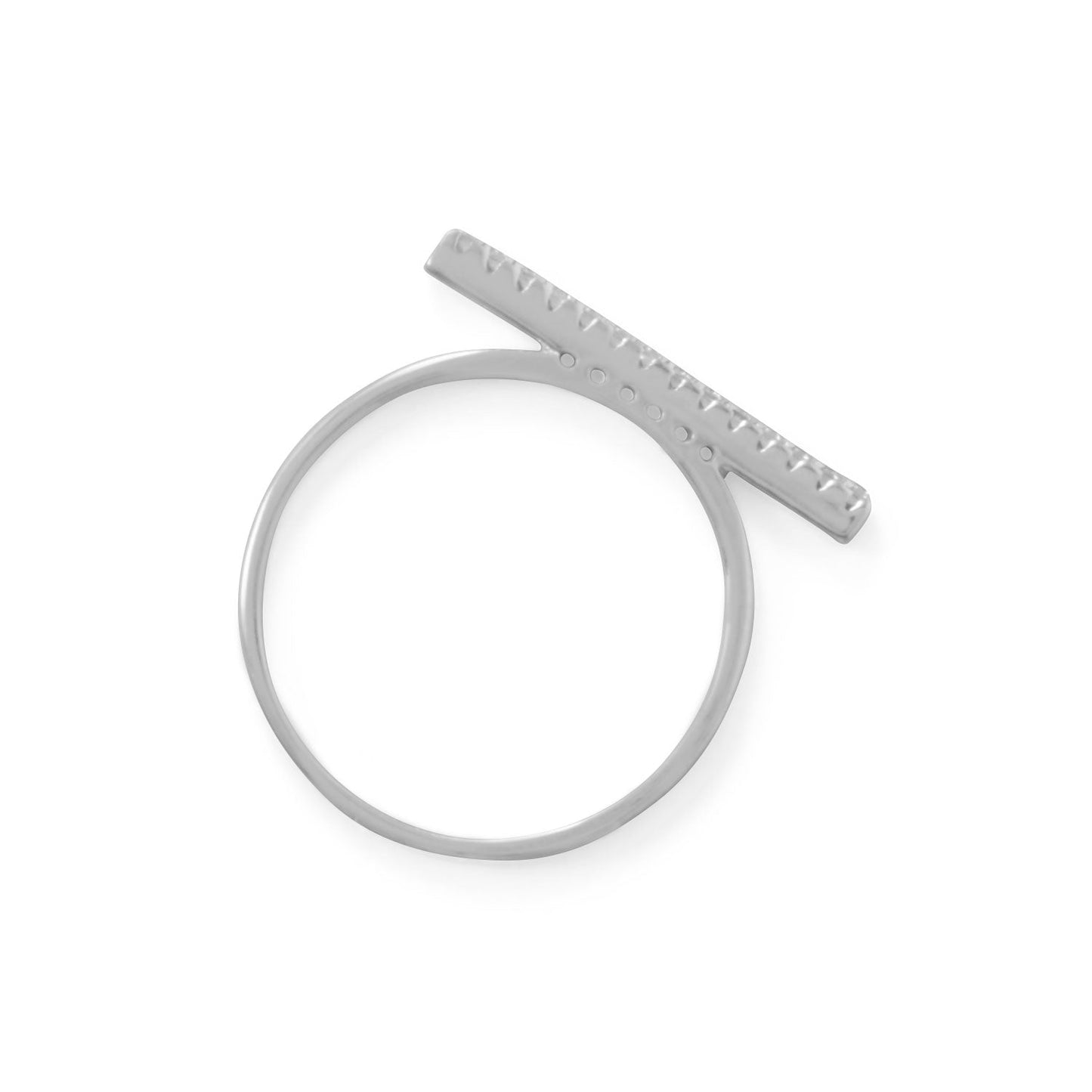 Bar CZ Silver Ring