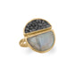 Labradorite and Black Diamond Vermeil Gold Ring
