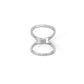 Rhodium Plated CZ Double Band Knuckle Ring