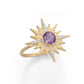 Amethyst Purple Sunshine Ring in Vermeil Gold