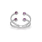 Rhodium Plated Amethyst Split Design Ring