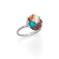 Spiny Oyster Turquoise Silver Ring