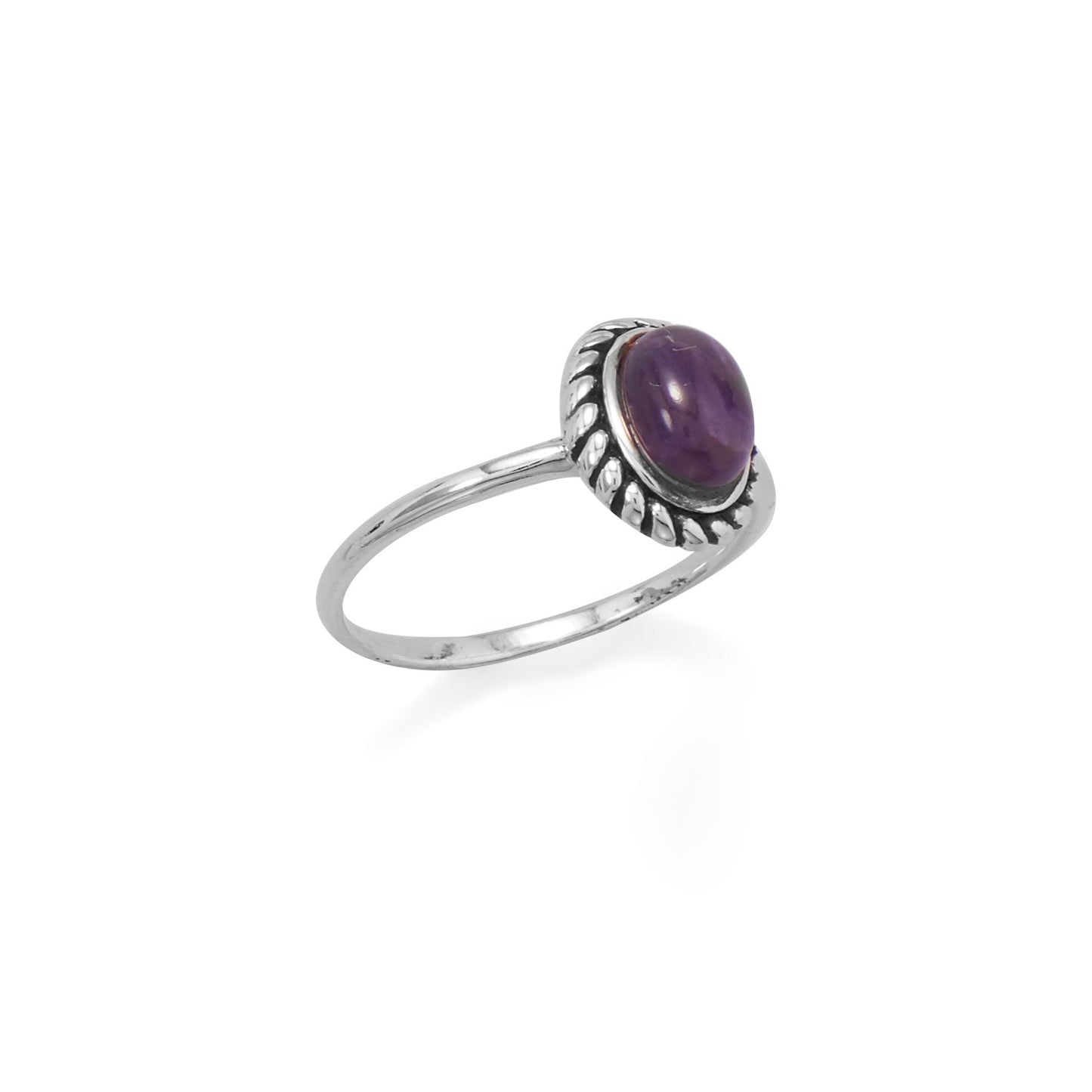 Amethyst Boho Sivler Ring