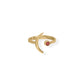 14 Karat Gold Plated Moon and Garnet Ring