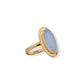 Oval Blue Chalcedony Statement Ring in Vermeil Gold
