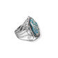 Roman Glass Swirl Design Silver Ring