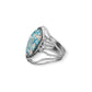 Roman Glass Swirl Design Silver Ring
