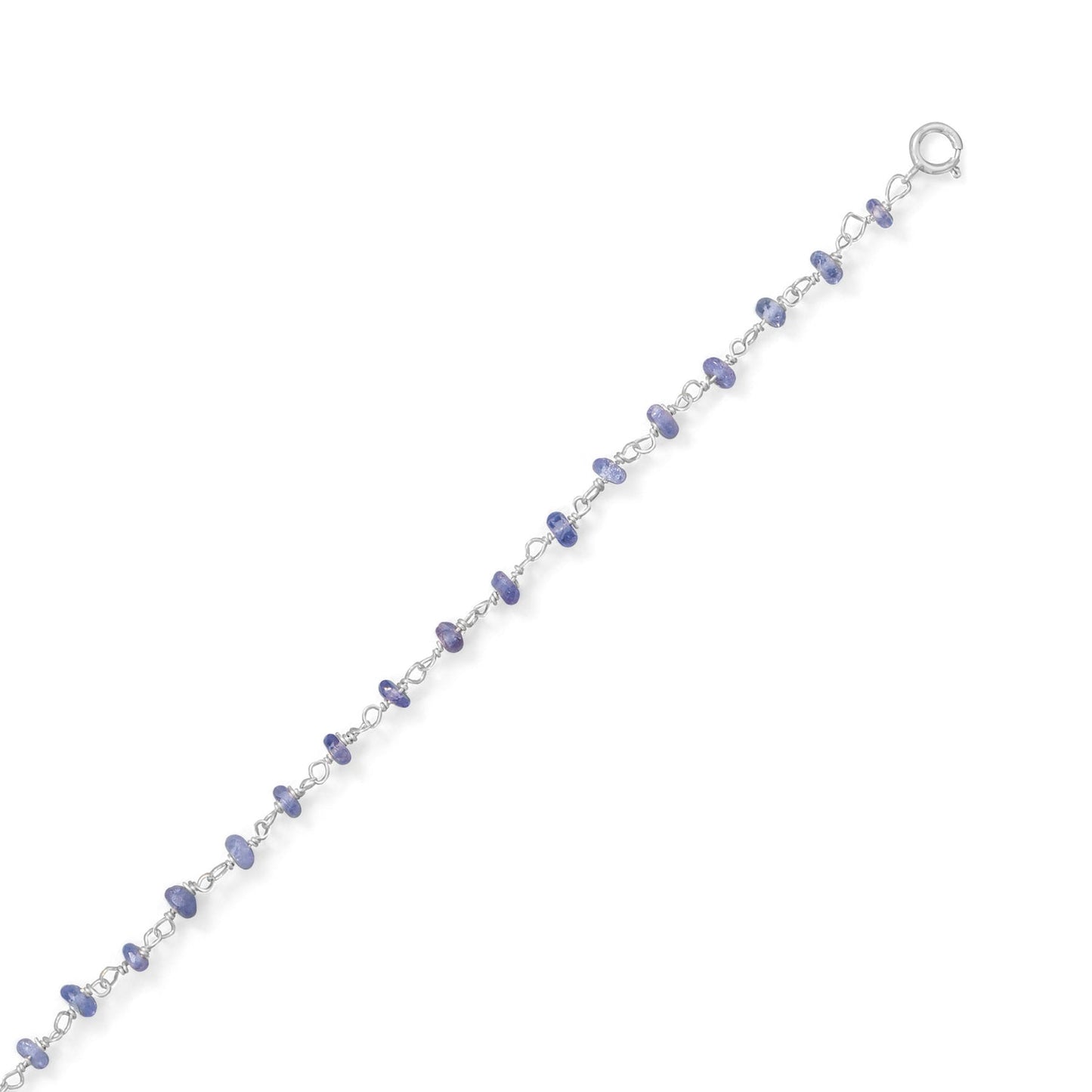 Genuine Tanzanite Silver Anklet