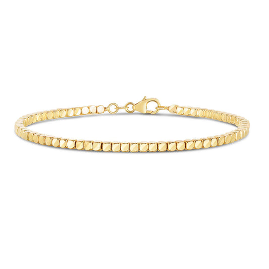 Cube Bangle Bracelet in 14 Karat Gold