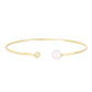 Diamond Pearl 14K Gold Bangle Bracelet