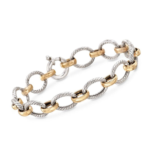 Gold and Silver Links Bracelet in 18K Gold Plated, Bracelet, Golden NYC Jewelry, Golden NYC Jewelry jewelryjewelry deals, swarovski crystal jewelry, groupon jewelry,, jewelry for mom,