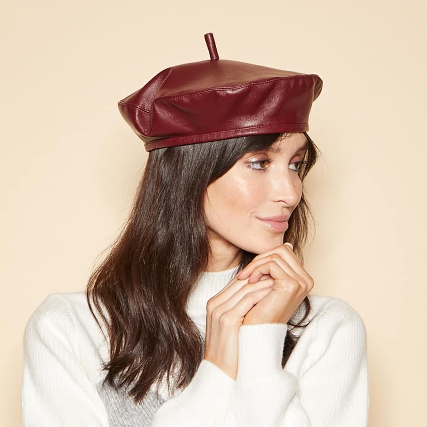 CARTER LEATHER BERET