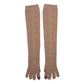 CORALINE Camel Long Knit Gloves