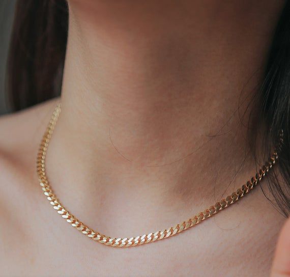 Gold Filled Curb Chain Necklace
