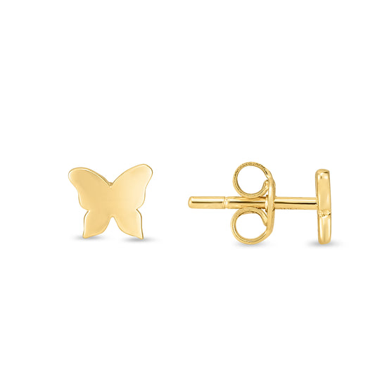 Butterfly Stud 14K Gold Earrings