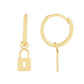 Dangle Lock Huggies Earring 14K Gold